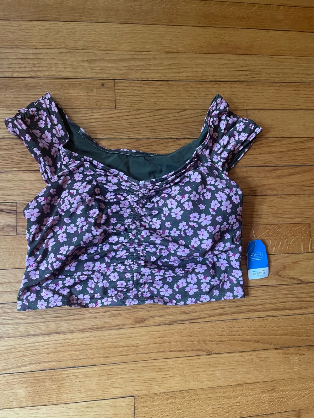 Lands' End Floral Tankini 14 Pink Blossoms